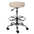 Boss Office Products Medical Stool With Antimicrobial Protection, Footring, Beige/Chrome