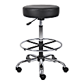 Boss Office Products Medical Stool With Foot Ring And Antimicrobial Vinyl, 34"H x 25"W X 25"D, Black/Chrome