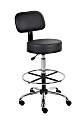 Boss Office Products Antimicrobial Medical Stool With Back And Foot Ring, Black/Chrome 1 thumbnail image