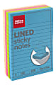 Office Depot® Brand Lined Sticky Notes, 4" x 6", Assorted Neon Colors, 100 Sheets Per Pad, Pack Of 4 Pads 1 thumbnail image