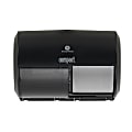Georgia-Pacific Compact® 2-Roll Side by Side Coreless High-Capacity Toilet Paper Dispenser, Black 1 thumbnail image