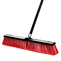 Alpine 24" Smooth-Surface Push Brooms, Red, Pack Of 3 Brooms