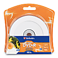 Verbatim DVD-R 4.7GB 16X White Inkjet Printable with Branded Hub - 10pk Blister - Inkjet Printable
