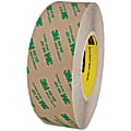 3M™ 468MP Adhesive Transfer Tape, 3" Core, 2" x 60 Yd., Clear, Case Of 24