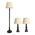 Lalia Home Oxford Classic Metal Lamp Set, Tan/Restoration Bronze, Set Of 3 Lamps