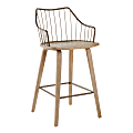 LumiSource Winston Counter Stool, Whitewash/Antique Copper