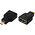 4XEM Micro HDMI Male To HDMI A Female Adapter - Micro HDMI male to HDMI female adapter 1 x HDMI (Micro Type D) Male Digital Audio/Video - 1 x HDMI (Type A) Female Digital Audio/Video - Gold Plated Connector