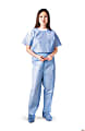 Medline Disposable Elastic-Waist Scrub Pants, Medium, Blue, Case Of 30