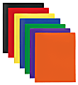 Office Depot® Brand 2-Pocket School-Grade Poly Folders With Prongs, 8-1/2" x 11", Assorted Colors, Pack Of 48