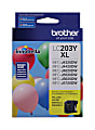 Brother® LC203 Yellow High-Yield Ink Cartridge, LC203YS