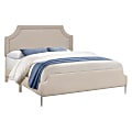 Monarch Specialties Merritt Queen Bed,  Beige/Chrome 1 thumbnail image