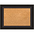 Amanti Art Cork Bulletin Board, 23" x 17", Natural, Trio Oil Rubbed Bronze Polystyrene Frame