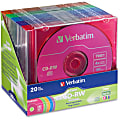 Verbatim® CD-RW Disc Spindle, Assorted Colors, Pack Of 20 1 thumbnail image