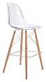 Zuo Modern Shadow Bar Chair, Clear/Natural/Gold 1 thumbnail image