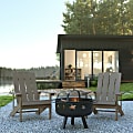 Flash Furniture 3-Piece Charlestown Adirondack Chair Set, Light Gray 1 thumbnail image