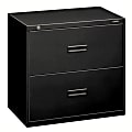 HON® 400 20"D Lateral 2-Drawer File Cabinet, Black