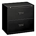 HON® 400 30"W x 19-1/4"D Lateral 2-Drawer File Cabinet, Black 1 thumbnail image