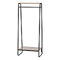 IRIS Metal Garment Rack With 2 Wooden Shelves, 59-1/2"H x 29-1/4"W x 15-3/4"D, Black/Dark Brown 1 thumbnail image