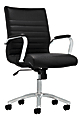 Realspace® Modern Comfort Winsley Bonded Leather Mid-Back Manager's Chair, Black/Silver, BIFMA Compliant