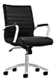 Realspace® Modern Comfort Winsley Bonded Leather Mid-Back Manager Chair, Black/Silver, BIFMA Compliant