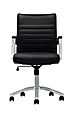 Realspace® Modern Comfort Winsley Bonded Leather Mid-Back Manager Office Chair, Black/Silver, BIFMA Compliant
