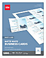 Office Depot® Brand Matte Business Cards, 2" x 3 1/2", White, Pack Of 1,000 1 thumbnail image
