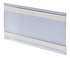 Azar Displays Plastic Adhesive-Back C-Channel Name Plates, 4" x 6", Clear, Pack Of 10 Name Plates