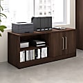 Bush Business Furniture Vista 59"W Low Storage Cabinet with Doors and Shelves, Black Walnut, Standard Delivery 1 thumbnail image