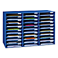 Pacon® 70% Recycled Corrugated Mail Box, 30 Slots, Blue