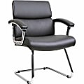 Lorell® Bonded Leather/Chrome Guest Chair, Black 1 thumbnail image