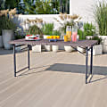 Flash Furniture Plastic Adjustable Bi-Fold Table With Carrying Handle, 29-1/2"H x 23-1/2"W x 48-1/4"D, Brown/Gray 1 thumbnail image