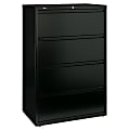 Bush Business Furniture Synchronize 1000 36"W Lateral 4-Drawer File Cabinet, Metal, Satin Black, Premium Installation