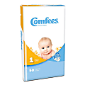 Attends® Comfees® Baby Diapers, Size 1, White, Pack Of 50