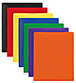 Office Depot® Brand 2-Pocket School-Grade Poly Folders With Prongs, 8-1/2" x 11", Assorted Colors, Pack Of 36