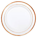 Amscan Premium Plastic Plates With Trim, 7-1/2", White/Rose Gold, Pack Of 20 Plates 1 thumbnail image