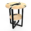 Imperial NFL Wood Round Side Table With Charger, 22”H x 18”W x 18”D, Buffalo Bills 1 thumbnail image