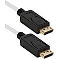 QVS DisplayPort UltraHD 4K White Cable With Black Connectors And Latches, 6' 1 thumbnail image