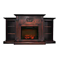 Cambridge® Sanoma Electric Fireplace With Built-In Bookshelves And Charred Log Insert, Mahogany 1 thumbnail image