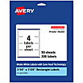 Avery® Permanent Labels With Sure Feed®, 94244-WMP50, Rectangle, 2-1/4" x 7-3/4", White, Pack Of 200 1 thumbnail image