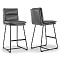 Glamour Home Aulani Upholstered Bar Stools With Puffy Cushions, Gray, Set Of 2 Stools 1 thumbnail image