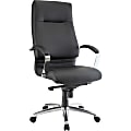 Lorell® Modern Executive Ergonomic Bonded Leather High-Back Chair, Black