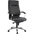 Lorell® Modern Ergonomic Bonded Leather High-Back Executive Chair, Black 1 thumbnail image