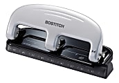 Bostitch® EZ Squeeze™ Three-Hole Punch, 20 Sheet Capacity, Black/Silver