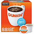 Dunkin' Donuts French Vanilla Keurig Single Serve K-Cup Pods, Light Roast, 22 Pods Per Pack, Case Of 4 Packs 1 thumbnail image