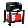 Mind Reader Classify Plastic Mobile Printer Cart With Cable Management, 2-Shelf, 15"H x 17"W x 13"D, Black