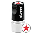 Universal® Round Pre-Inked Message Stamp, Star, 3/4" Impression, Red