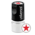 Universal® Round Pre-Inked Message Stamp, Star, 3/4" Impression, Red 1 thumbnail image