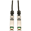 Tripp Lite 2.5M SFP+ 10Gbase-CU Twinax Passive Copper Cable SFP-H10GB-CU2-5M Compatible Black 8ft 8' - QSFP+ for Network Device - 8.20 ft - 1 x SFF-8431 Male SFP+ - 1 x SFF-8431 Male SFP+ - Black