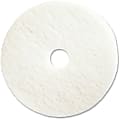 Genuine Joe Super White Polishing Floor Pad, 20" Diameter, White, Carton Of 5