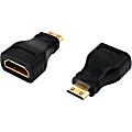 4XEM Mini HDMI Male To HDMI A Female Adapter - 1 x HDMI (Mini Type C) Digital Audio/Video Male - 1 x HDMI (Type A) Digital Audio/Video Female - Gold Connector - Black